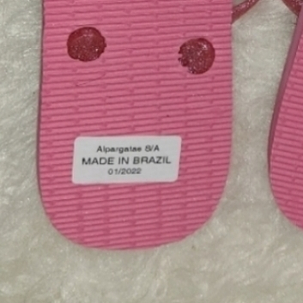 Havaianas Slim Pink Glitter Flip Flop Sandals size 9/10 - Picture 7 of 9